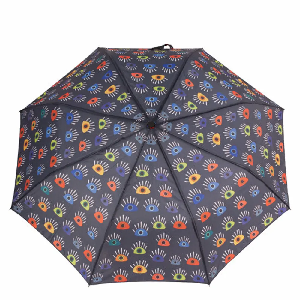 Цветной мини-зонтик Biggbrella с рисунком глаз, Ветрозащитная/водонепроницаемая ткань эпонж, диаметр 98 см/защитный чехол/современный