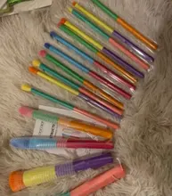 Docolor-brochas de maquillaje profesionales, 15 Uds., para base en polvo, sombra de ojos, pelo sintético, coloridas