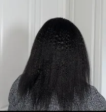 RESHINE-Peluca de cabello liso rizado 13x4, pelucas de cabello humano con encaje frontal Yaki europeo, peluca de cabello humano liso prearrancado