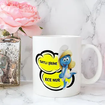 

Personalized Smurfette Design White Mug Cup-2