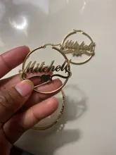 Atoztide-pendientes de acero inoxidable con nombre personalizado para mujer, aretes con letras personalizadas, joyería de fiesta