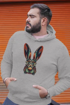 

Angemiel Wear Colorful Rabbit Gray Men 'S Hooded Sweatshirt