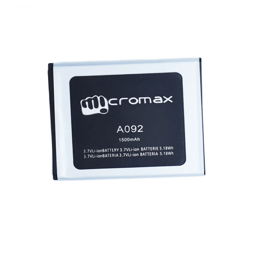 5 шт./лот A092 Батарея 3,7 V 1500 мА-ч Для Micromax A092 Мобильная батарея для телефона мА/ч. аккумулятор