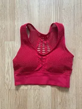 Medio de las mujeres de malla de apoyo Cruz de seguridad, extraíble tazas Deporte Tops sujetador la libertad sin Yoga Running deportes Bras