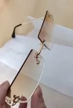 Gafas de sol cuadradas para hombre y mujer, lentes de sol rectangulares a la moda, sin montura, modernas veraniegas, para montañismo, 2020