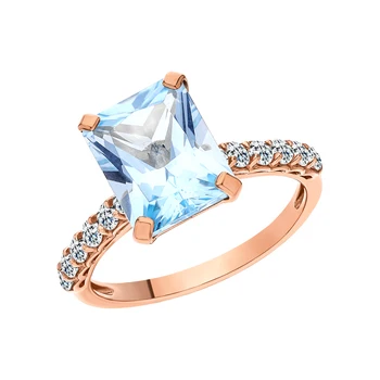 

Gold ring with Topaz and cubic zirconia sunlight sample 585