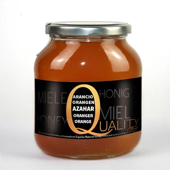 

Pure Honey honeybee 100%. Raw honey orange flower. 1Kg. Origin Spain. No pasteurizar ni warm. High quality. CRYSTAL jar.