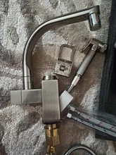 Onyzpily-grifo de cocina cromado Led extraíble, mezclador frío y caliente, 2 vías, 360 giratorio, montado en cubierta