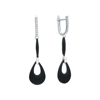 

Silver earrings with ceramics and cubic zirconia sunlight sample 925