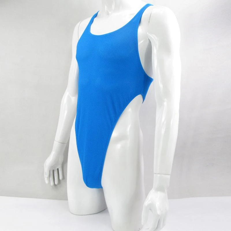 G428d Mens Bodysuit Thong Leotard Racer Back Nylon Spandex Slightly C