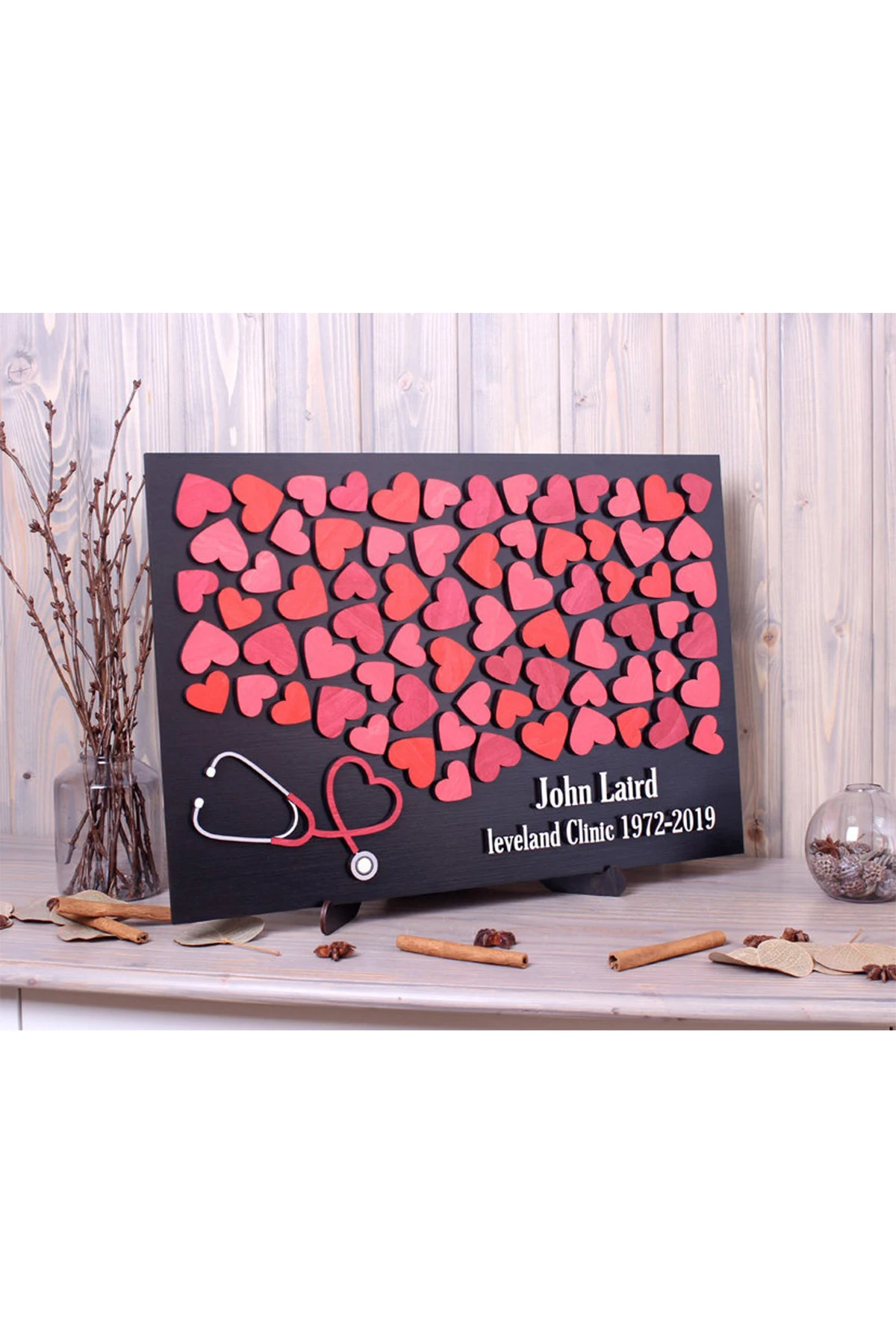 Wedding Guest Visitor Signature Book Wooden Personalized Alternatives to Names Date Mr and Mrs Mariage 3D Love Valentine's Rusti | Дом и