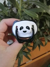 Chupete Dummy de Panda para pezón de bebé, chupete de silicona de grado alimenticio de PP, pezones de ortodoncia para niño pequeño con anillo, mordedor para bebé