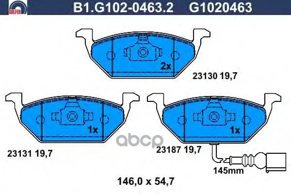 Колодки Тормозные Дисковые Galfer B1g10204632 GALFER арт. B1G10204632