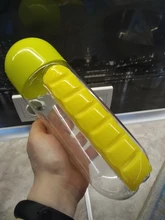 Botella de agua con Pillbox de 600Ml, recipiente para bebida de plástico con caja de pastillas de medicina, organizador de 7 días de viaje para bebida