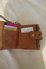 Billetera de cuero genuino para hombre, cartera con grabado gratis 100%, monedero pequeño, mini portatarjetas con cadena, portafolio de bolsillo para hombre