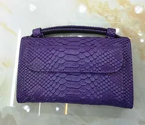 Зеленый клатч со змеиным узором, женская сумочка на цепочке, многофункциональный кошелек, женская модная сумка на плечо со змеиным узором, кошелек с цепочкой - Цвет: Classic Purple