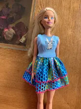 Skirt Wear-Accessories Outfit Wave-Point-Dress Grid Daily Barbie-Doll Fashion Casual