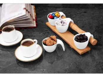 

Bamboo Stand 5 Piece Porcelain Presentation Set,Stand: Bamboo, Bowl size: 12 cm x 8cm x (3.5cm deep)