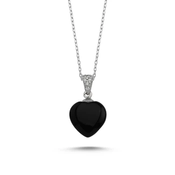 

Merve Gümüş'ten 925 Sterling Onyx Stone Heart Necklace