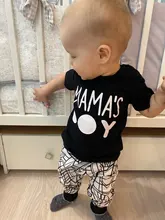 Conjunto de ropa de algodón para recién nacido, camiseta de manga corta con estampado de letras, pantalones informales, trajes para niños pequeños
