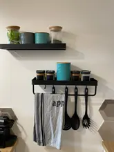Kitchen Shelf Balcony-Rack Black Aluminum Space Single-Tier