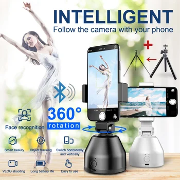 

Portable All-in-one Auto Smart Shooting Selfie Stick , 360 Rotation Auto Face Tracking Object Tracking vlog Camera Phone Holder