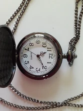 Relojes de bolsillo de cuarzo para hombre y mujer, reloj de bolsillo con cadena, con texto creativo único