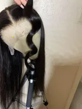 Pelucas de cabello humano con encaje Frontal 13x4 para mujeres negras, pelo Remy liso brasileño prearrancado, 28, 30 pulgadas, 150%