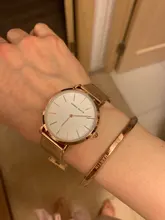 La Rosa Oro 1 Set pulsera reloj del cuarzo de Japón creativo diseño impermeable de malla de acero inoxidable relojes reloj femenino