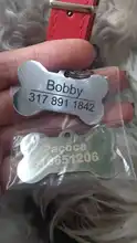 Etiqueta de perro personalizada de acero inoxidable, etiquetas de identificación grabadas para Collar de perro, colgante con placa con nombre para perro Pitbull