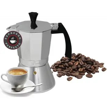 

Classic Italian coffee maker in aluminum for induction cooking of 6,9 or 12 cups. Brand Thulos