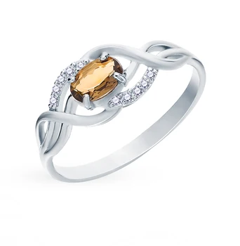 

Silver ring with crystals and cubic zirconia sunlight sample 925