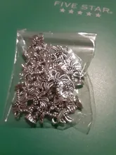 20 Uds. De dijes de palmera de coco, 18x13mm, colgantes plateados de Color plata antigua, fabricación artesanal, joyería de Color plata tibetana