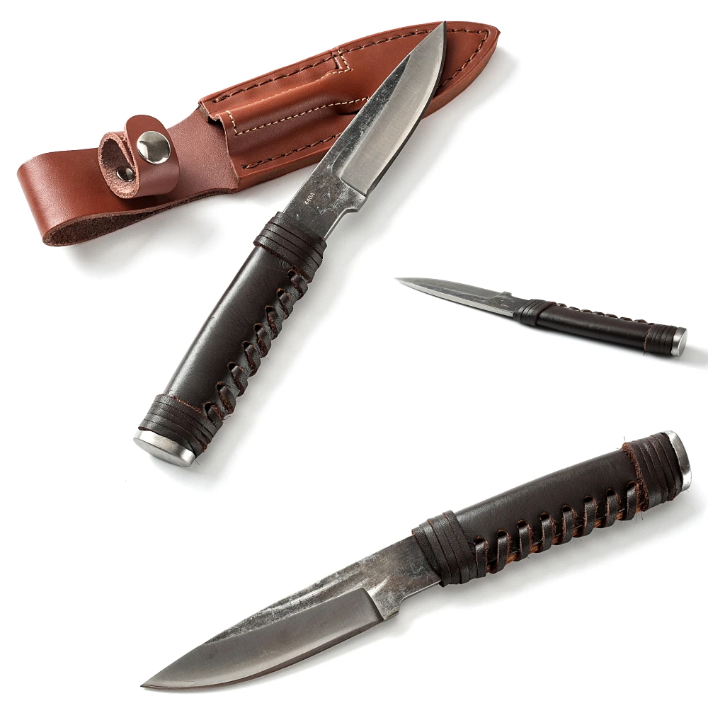 Походный нож из высокоуглеродистой стали с фиксированным лезвием прямой ручной