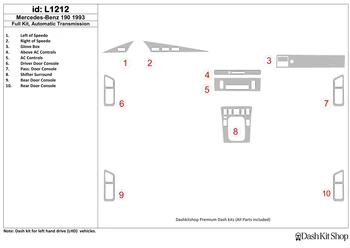 

Interior trim for Mercedes Benz 190 1993-1993. Set L1212.