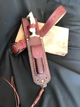 

Knife Holder Carry Belt Set Sheath Leather Scabbard Outdoor Tool Belt