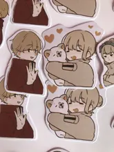 Mohamm-pegatinas Kawaii con dibujos de amor en caja, planificador de recortes, papelería, diario japonés, pegatinas