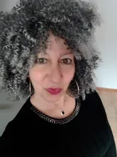 Pelucas Afro rizadas de pelo corto con flequillo para mujeres negras, cabello sintético africano sin pegamento, Cosplay, Lizzy de alta temperatura