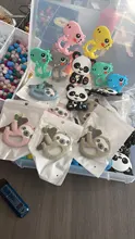 Chenkai-mordedor de silicona para coche, elefante, Koala, teléfono, flamenco, conejo, chupete para bebé, colgante de dentición simulada de grado alimenticio, 10 Uds.