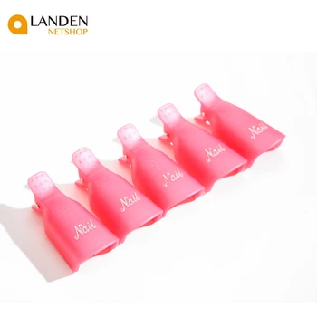 

Plastic pieces nail Art soak cap Clip UV Gel polish remover tool wrap