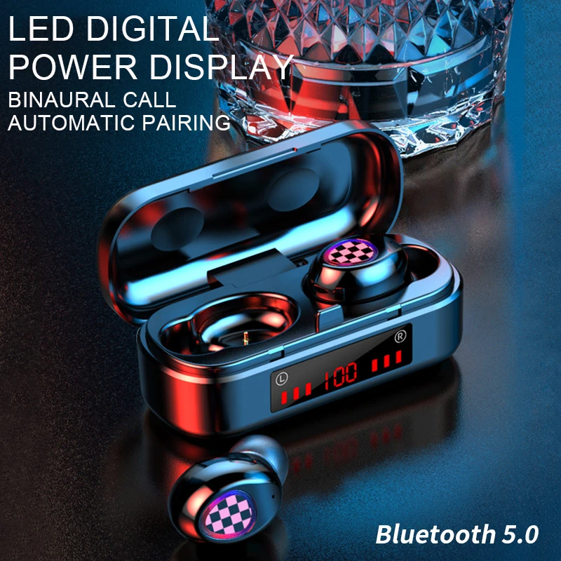 Bluetooth наушники 5,0, беспроводные TWS , наушники гарнитура , спортивные наушники , светодиодный, наушники для телефонов, наушники для Android|Наушники и гарнитуры| | АлиЭкспресс