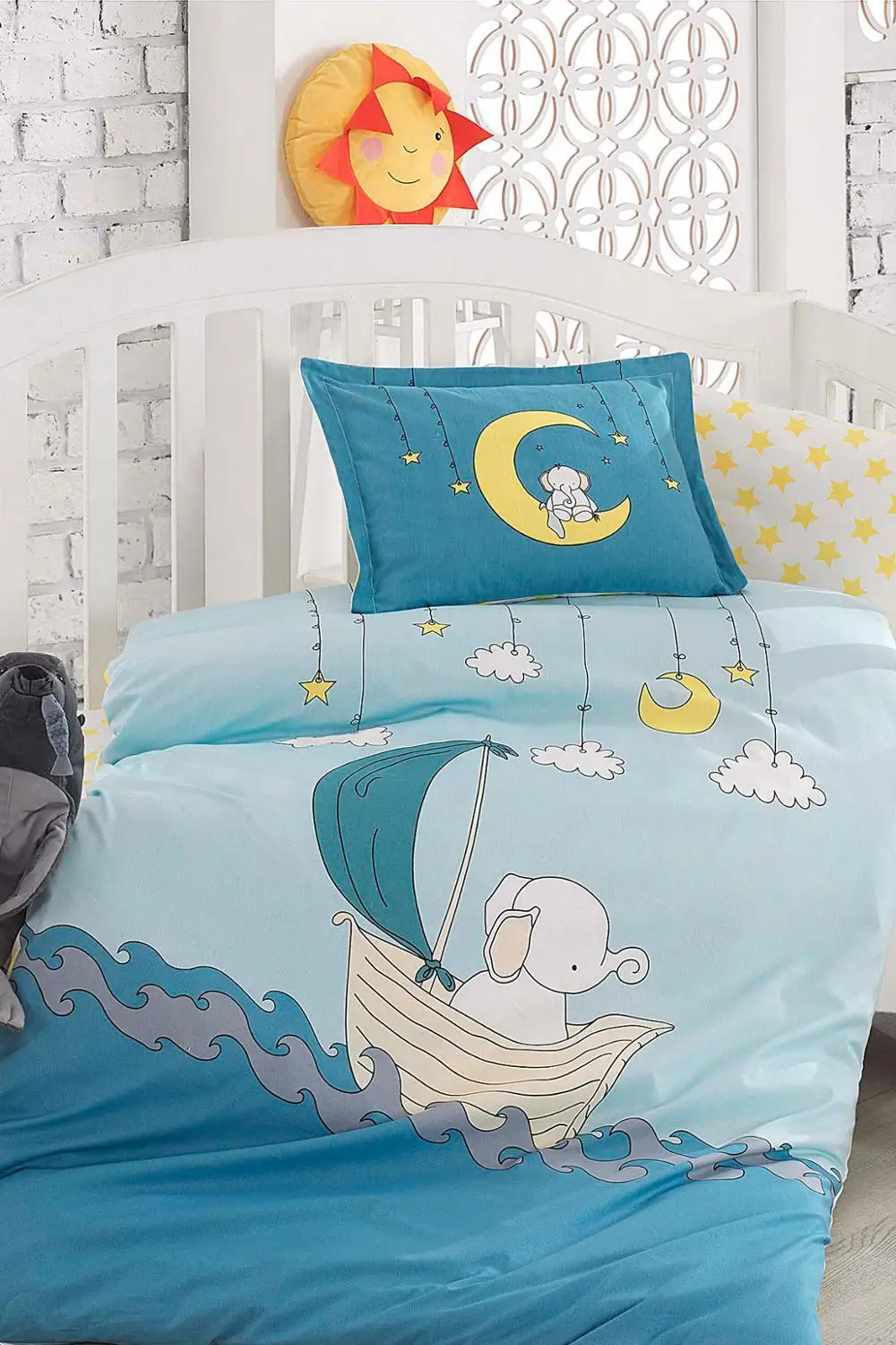 4 шт. Комплект постельного белья Lady Moda Elephant 100x150 см 100% хлопок|Наборы белья| |