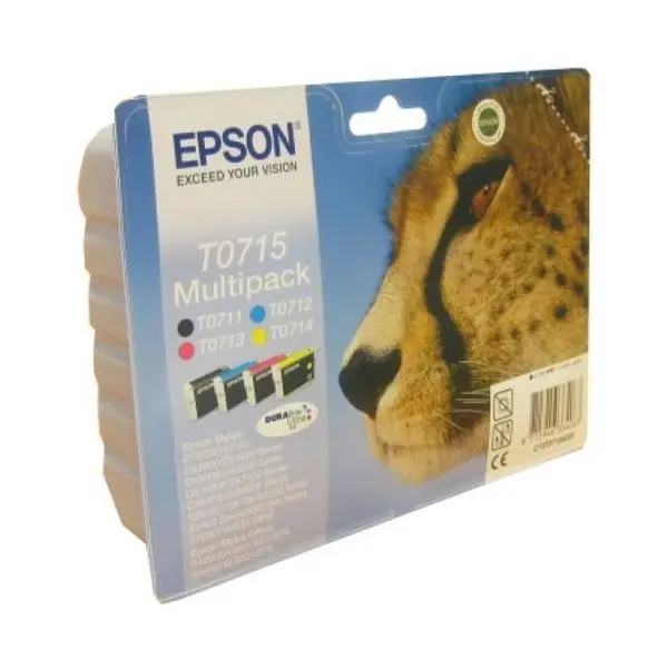 Чернильный картридж Epson C13T07154010 черный желтый голубой пурпурный