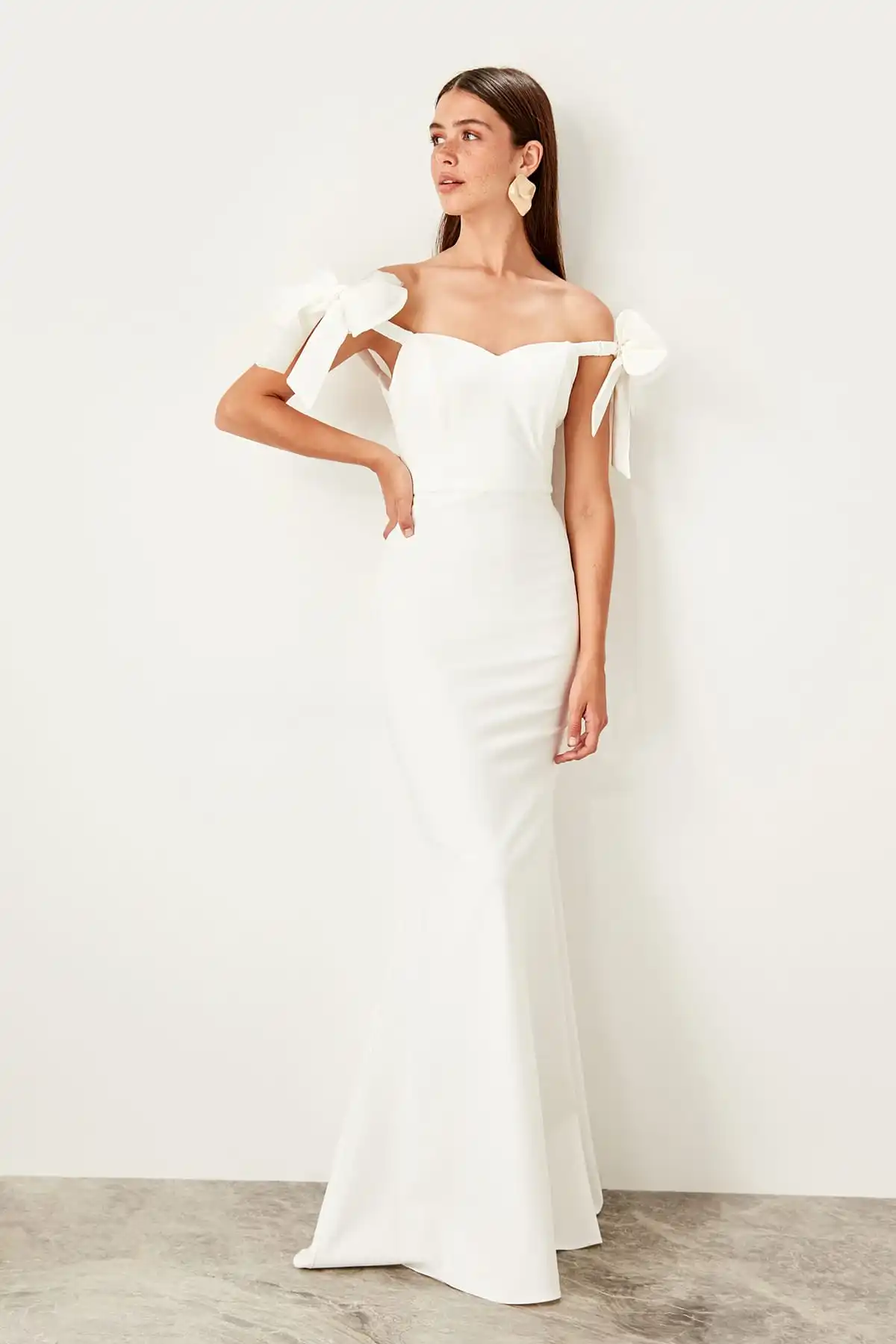 Trendyol вечернее платье с бантом TPRSS19BB0544|Вечерние платья| |