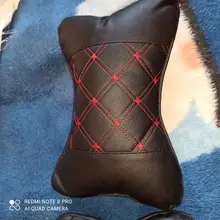 Almohada de cuello para coche, reposacabezas de cuero genuino, diseño de protección de seguridad, soporte de descanso, color negro, accesorios de seguridad para automóviles, Uds.