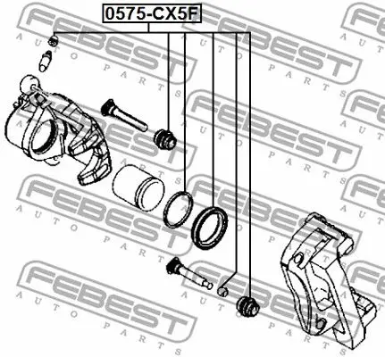 Рем. комплект суппорта MAZDA CX-5 11-17 пер. FEBEST 0575-CX5F