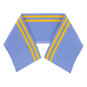 

"knitted striped collar", "knitted collar gray", "knitted blue yellow"