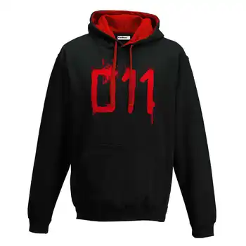 

Hood Sweatshirt Bico Eleven 11 Things Tv Series Horror Fiction Splatter S black-red