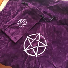 Mantel de lona de Pentagrama con bolsa, lona de terciopelo, aleros, Pentacles, estera