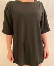 Oversize Tee Shirt Hipster Long-Tops Basic Harajuku Summer Korean Solid-Color Casual